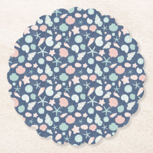 Coastal Shells Beach & Ocean Design Paper Coaster