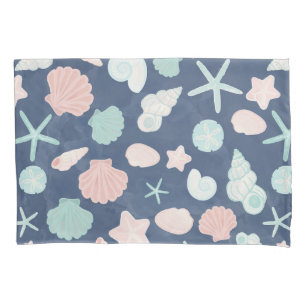 Coastal Shells Beach & Ocean Design Pillow Case