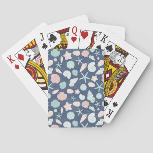 Coastal Shells Beach & Ocean Design Poker Cards