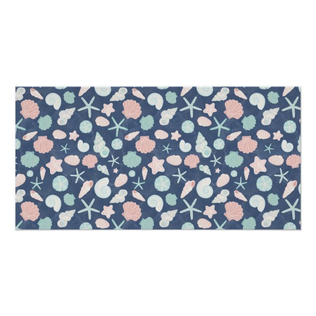 Coastal Shells Beach & Ocean Design Poster (Front)
