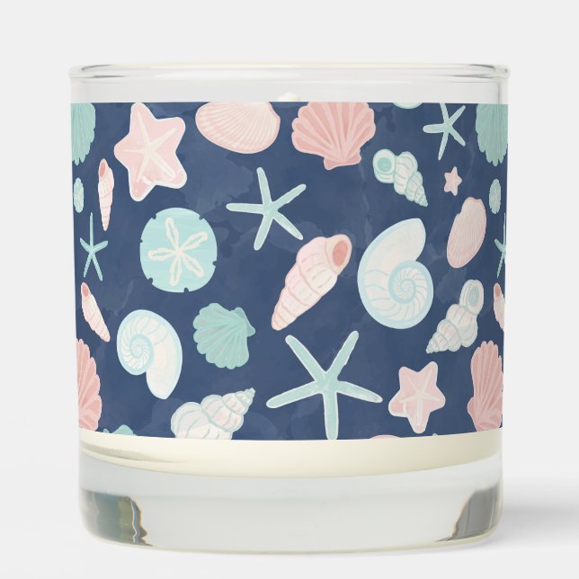 Coastal Shells Beach & Ocean Design Scented Candle (Front)