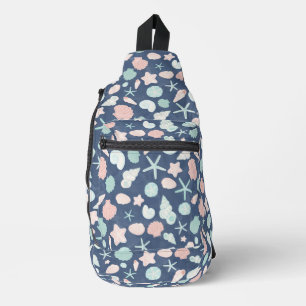 Coastal Shells Beach & Ocean Design Sling Bag