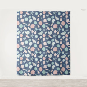 Coastal Shells Beach & Ocean Design Tapestry