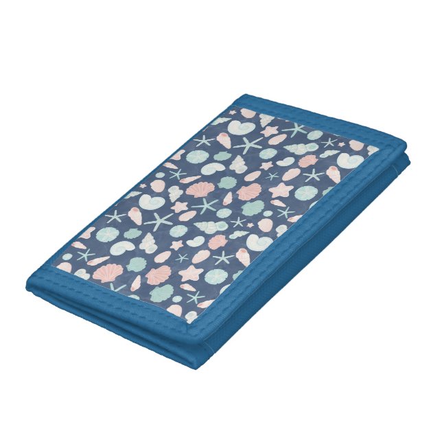 Coastal Shells Beach & Ocean Design Tri-fold Wallet (Bottom)
