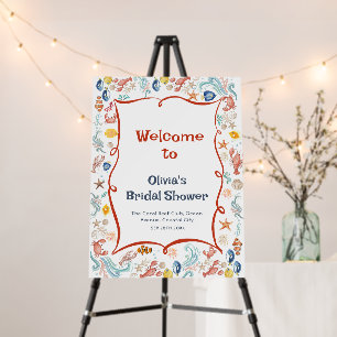 Coastal She's Catch Nautical Bridal Shower Welcome Foam Board