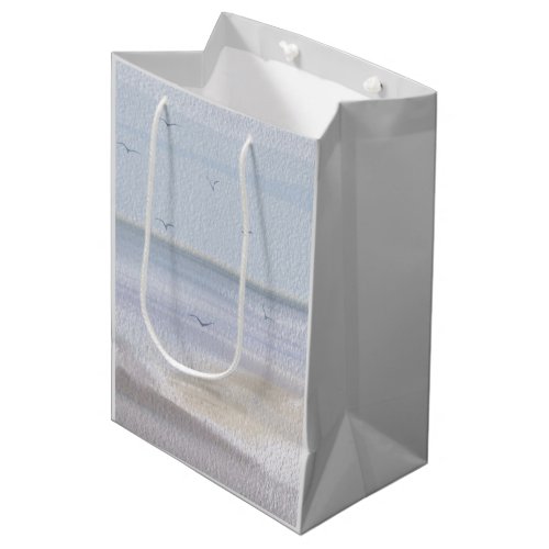 Coastal Shoreline Beach Watercolor Medium Gift Bag