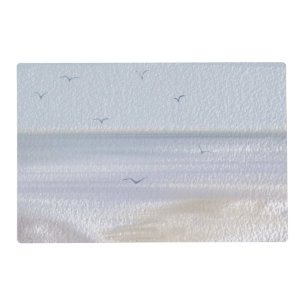 Coastal Shoreline Beach Watercolor Placemat