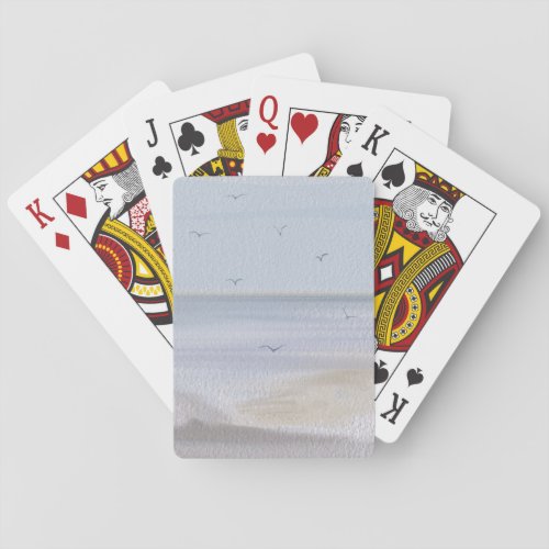 Coastal Shoreline Beach Watercolor Playing Cards