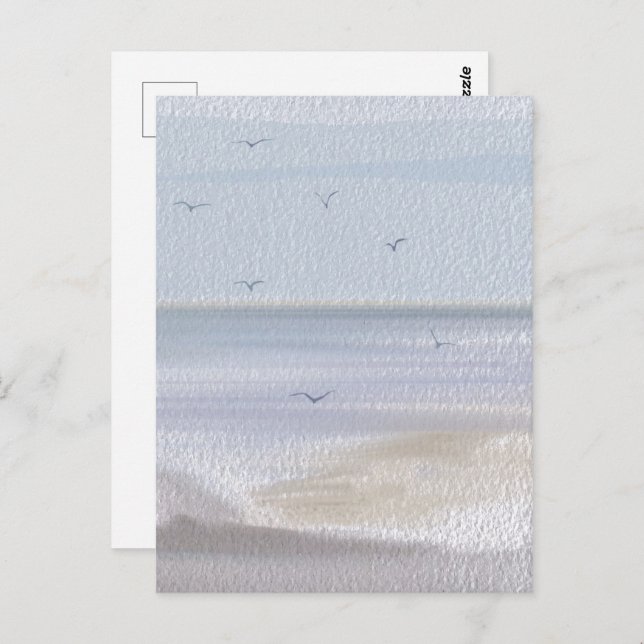 Coastal Shoreline Beach Watercolor Postcard (Front/Back)