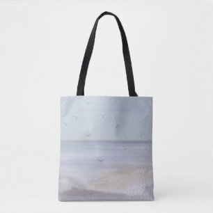 Coastal Shoreline Beach Watercolor Tote Bag