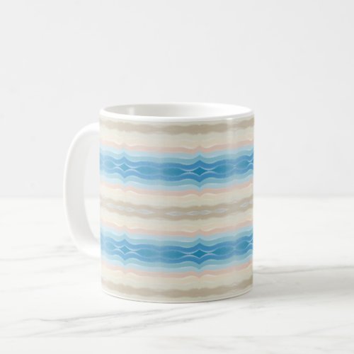 Coastal Shoreline Salty Wavy Repeat Pattern  Coffee Mug