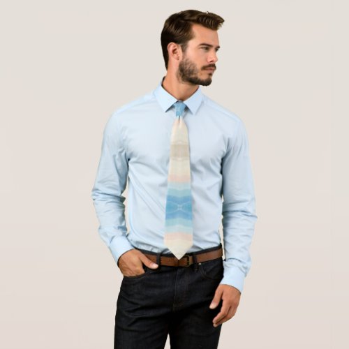 Coastal Shoreline Salty Wavy Repeat Pattern  Neck Tie