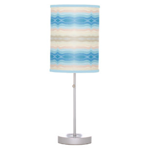 Coastal Shoreline Salty Wavy Repeat Pattern Table Lamp
