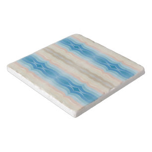 Coastal Shoreline Salty Wavy Repeat Pattern Trivet