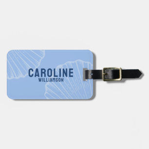 Coastal Simple Modern nautical navy blue seashell Luggage Tag