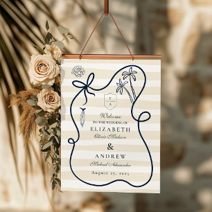 Coastal Sketch Wedding Foam Board