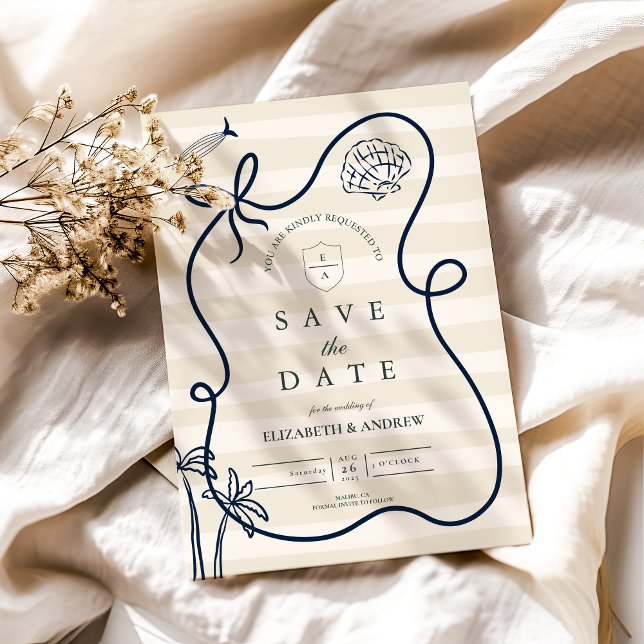 Coastal Sketch Wedding Save The Date (Creator Uploaded)