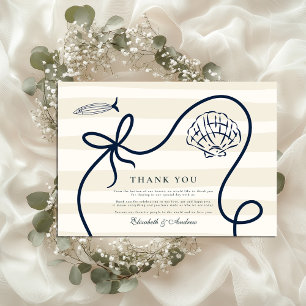 Coastal Sketch Wedding Thank You Card