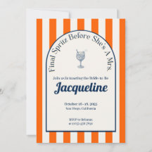 Coastal Spritz Bachelorette Itinerary, Invitation