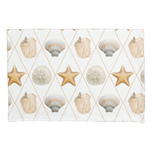 Coastal Starfish and Seashells Pillow Case