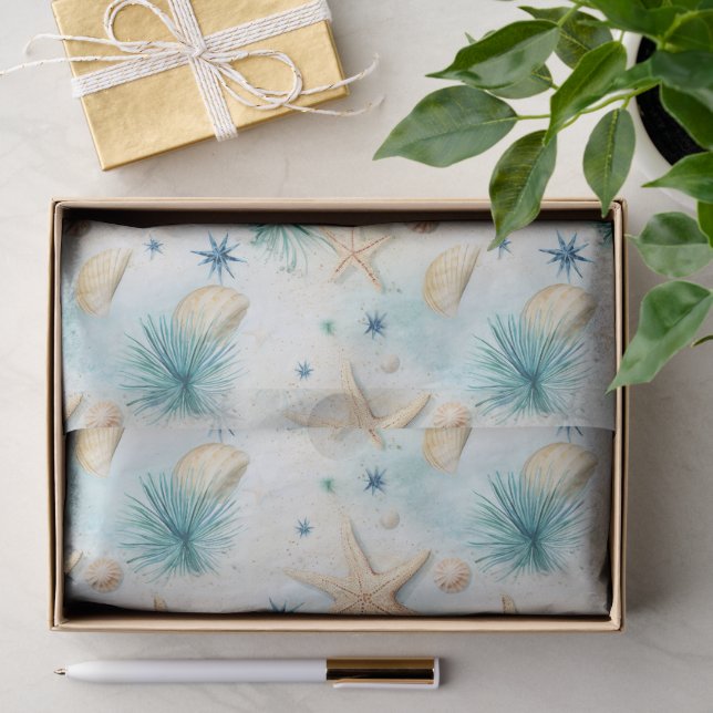 Coastal Starfish Pattern  Tissue Paper (Gift)