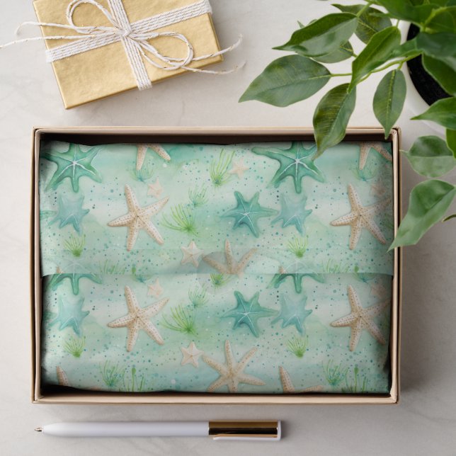 Coastal Starfish Pattern  Tissue Paper (Gift)