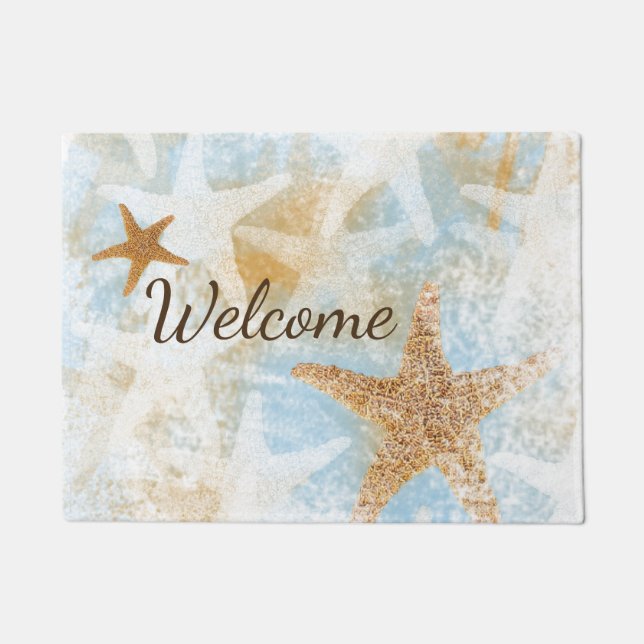 Coastal Starfish Print Doormat (Front)