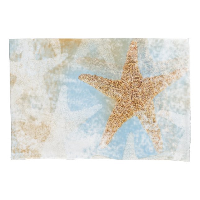 Coastal Starfish Sea Star Design Pillow Case (Front)