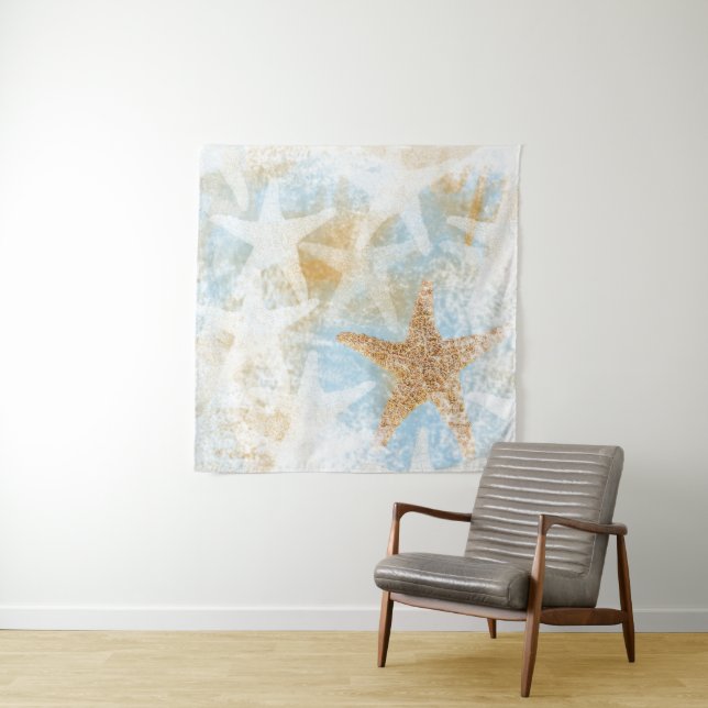 Coastal Starfish Sea Star Design Tapestry (In Situ)