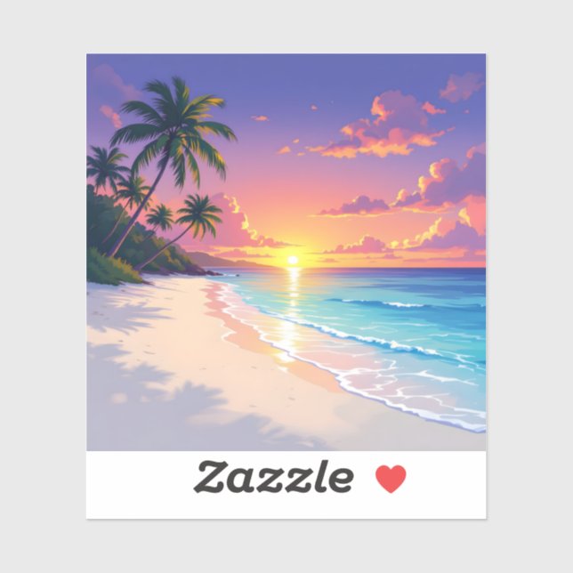 Coastal Stillness – Calm Ocean Art Square Vinyl Sticker (Sheet)