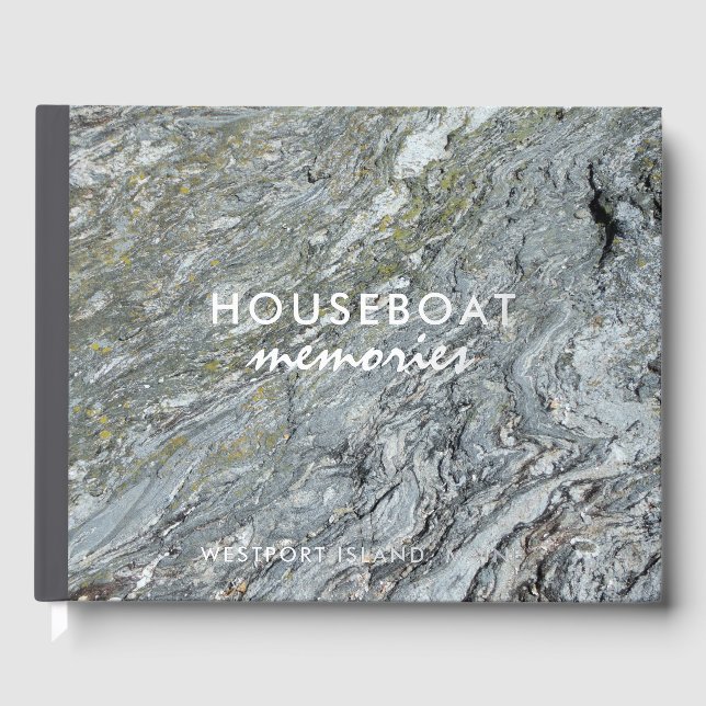 Coastal Stone Vacation Rental Memories Photo Foil Guest Book (Front)