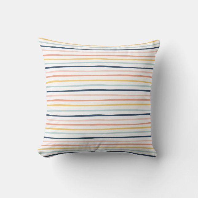 Coastal Stripe Harmony Throw Pillow (Front)