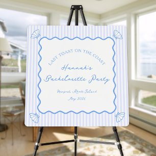 Coastal Striped Bachelorette Party Welcome Sign