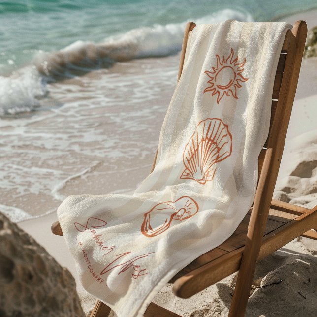 Coastal Stripes | Dolce Vita Summer Vibes Monogram Beach Towel (Creator Uploaded)