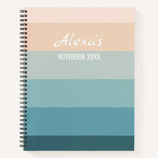 Coastal Stripes  Notebook (Front)