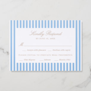Coastal Stripes Wedding Letterpress RSVP Cards