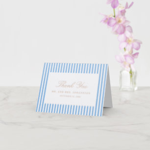 Coastal Stripes Wedding Letterpress Thank You Card