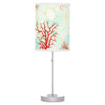 Coastal Style Beautiful Turquoise Red Coral Table Lamp at Zazzle