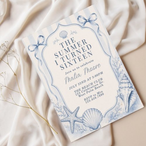 Coastal Summer Birthday | Blue Beach | Seashell