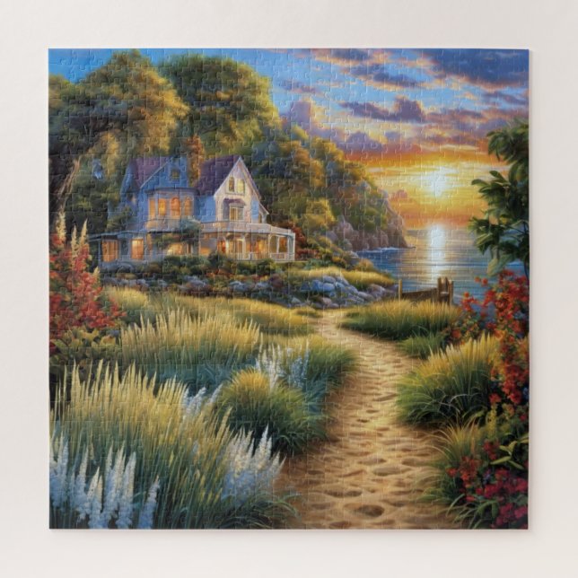 Coastal Sunset Serenity Jigsaw Puzzle (Vertical)