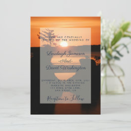 Coastal sunset wedding invitation
