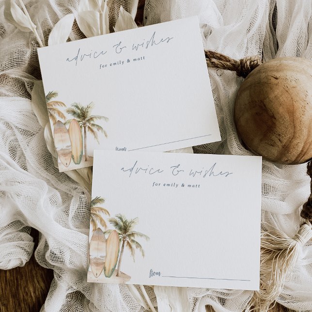 Coastal Surf Baby Shower Advice & Wishes Card (Creator Uploaded)
