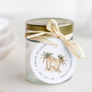 Coastal Surf Baby Shower "Baby on Board" Favor Tags