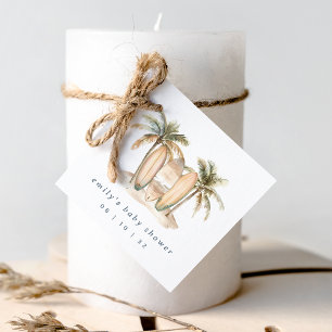 Coastal Surf Baby Shower Favor Tags