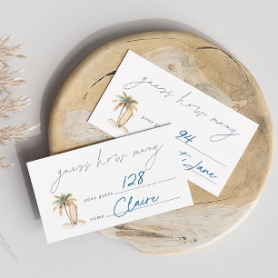 Coastal Surf Baby Shower Guessing Game Card