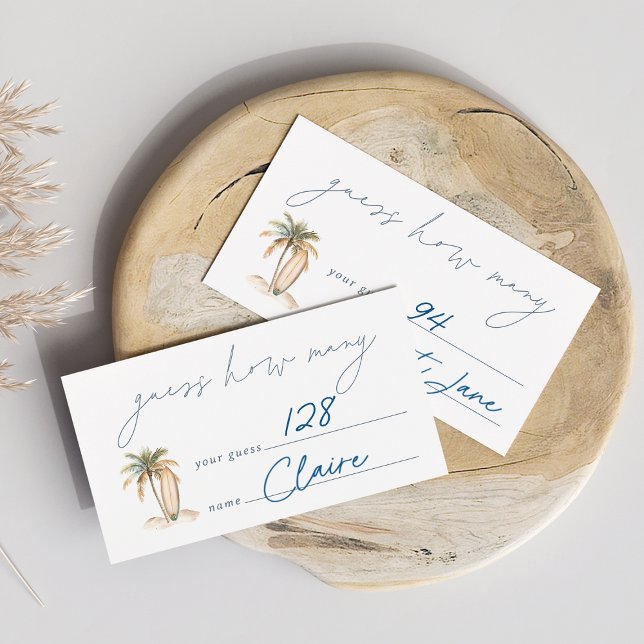 Coastal Surf Baby Shower Guessing Game Card (Creator Uploaded)