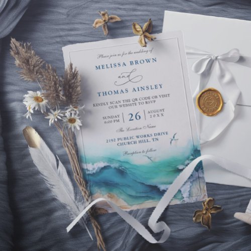 Coastal the Beach Destination QR Code Wedding