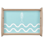 Coastal Theme Fish in Lake  Serving Tray