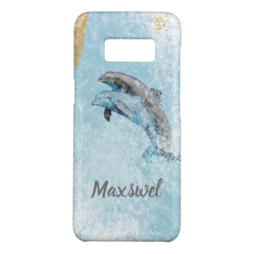 Coastal Theme Jumping Dolphins Art Case_Mate Samsung Galaxy S8 Case