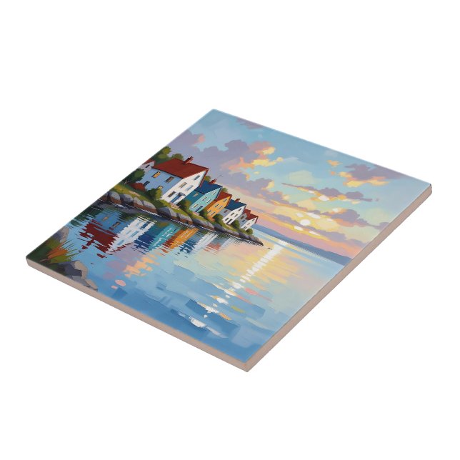 Coastal Themed | Beach Homes on the Bay   Ceramic Tile (Side)